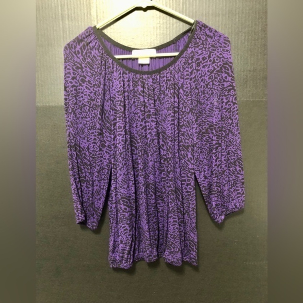 💘Michael by Michael Kors Purple Leopard Print Top